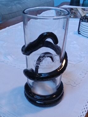 Kraken Rum Glass with Black Tentacle Wrap Halloween
